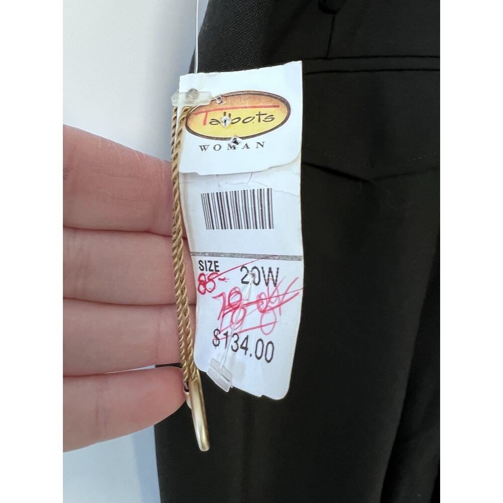 NEW VTG Talbots Black Wool Blend Pants 20W Plus Size Fabric Made Italy Classic - Picture 9 of 14